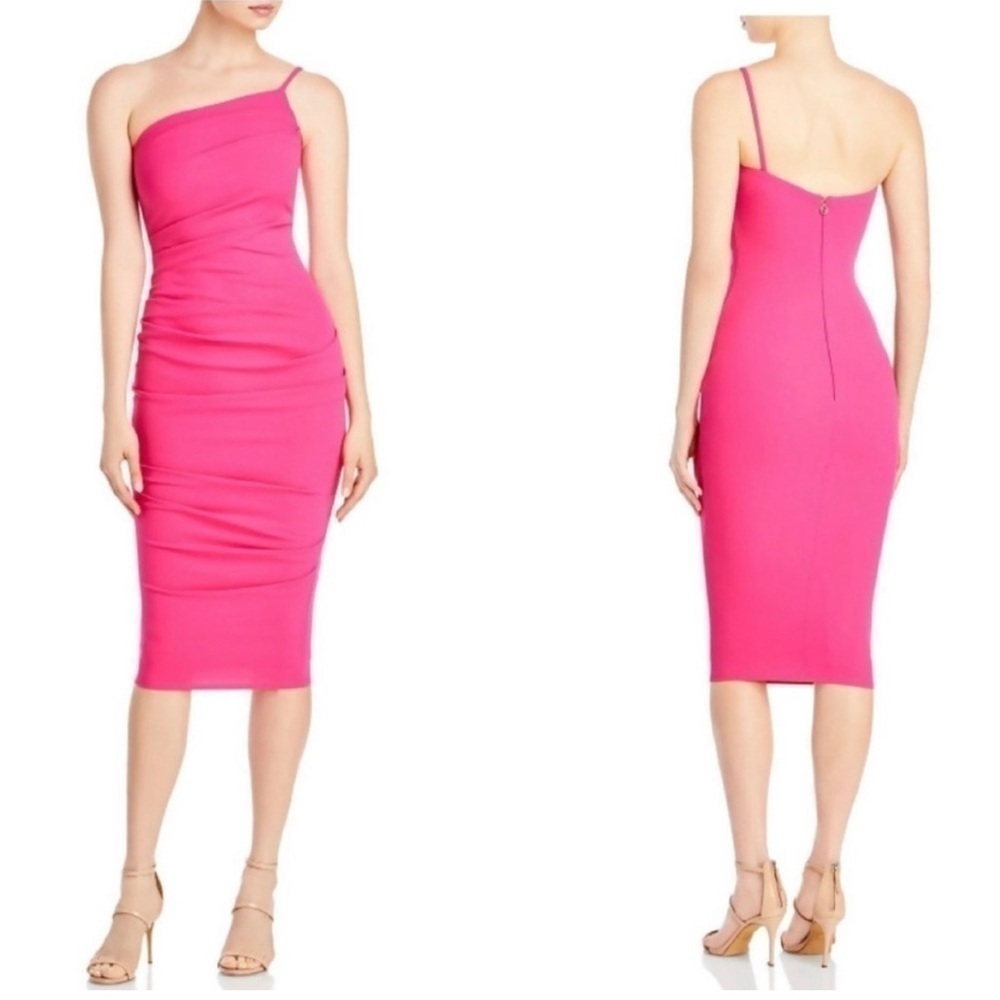 NOOKIE Pink Asymmetrical Neckline Dress